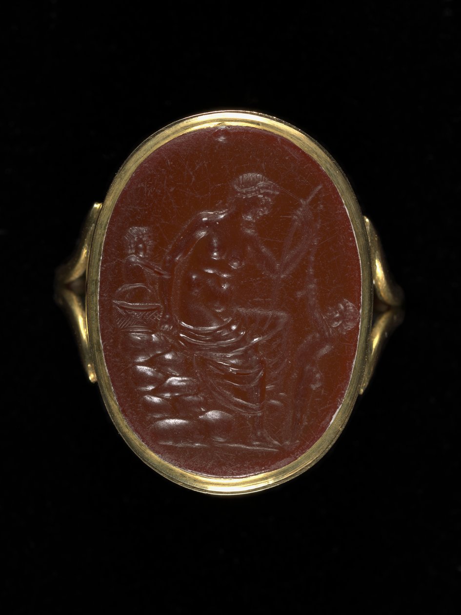 Ringsten forestillende Afrodite, ca. 100-70 f.Kr. (karneol) af Aulos Aulos