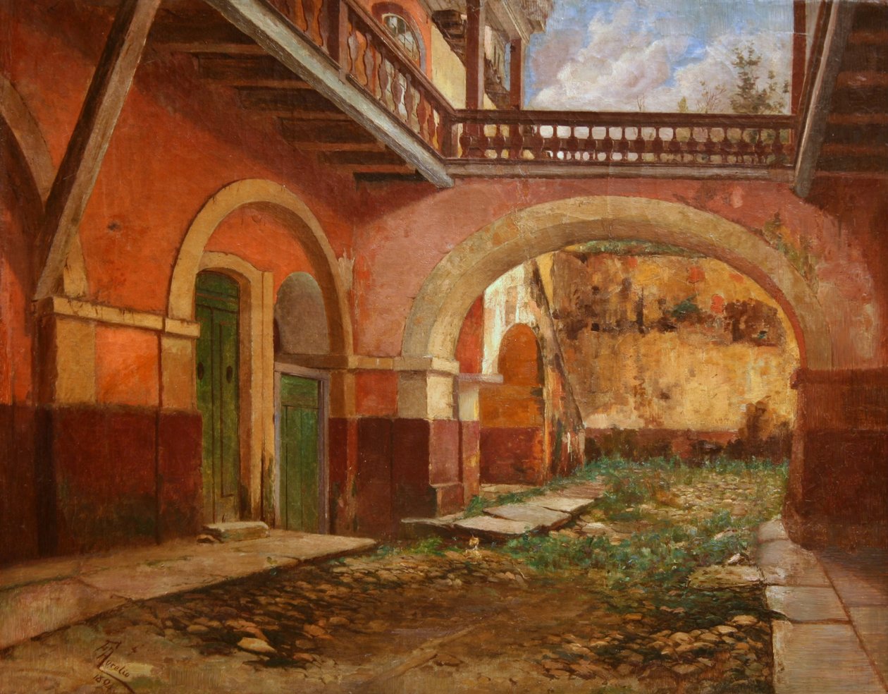 Gårdspladsen til "Casa dos Contos" i Ouro Preto af Aurelio de Figueiredo