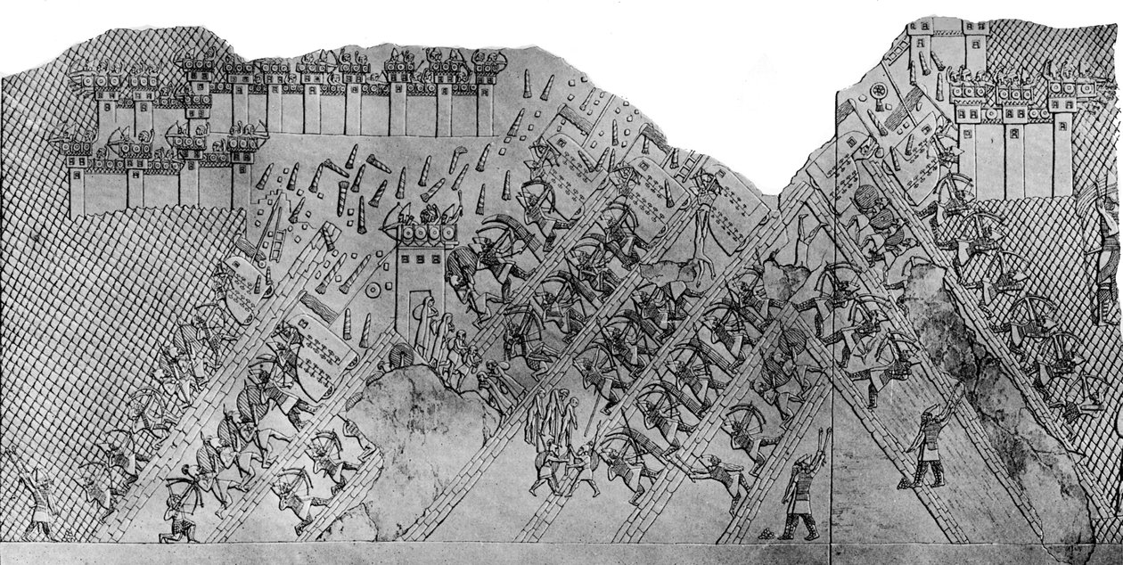 Angreb på byen Lakisj, 700-692 f.Kr., c1900-1920. af Austen Henry Layard