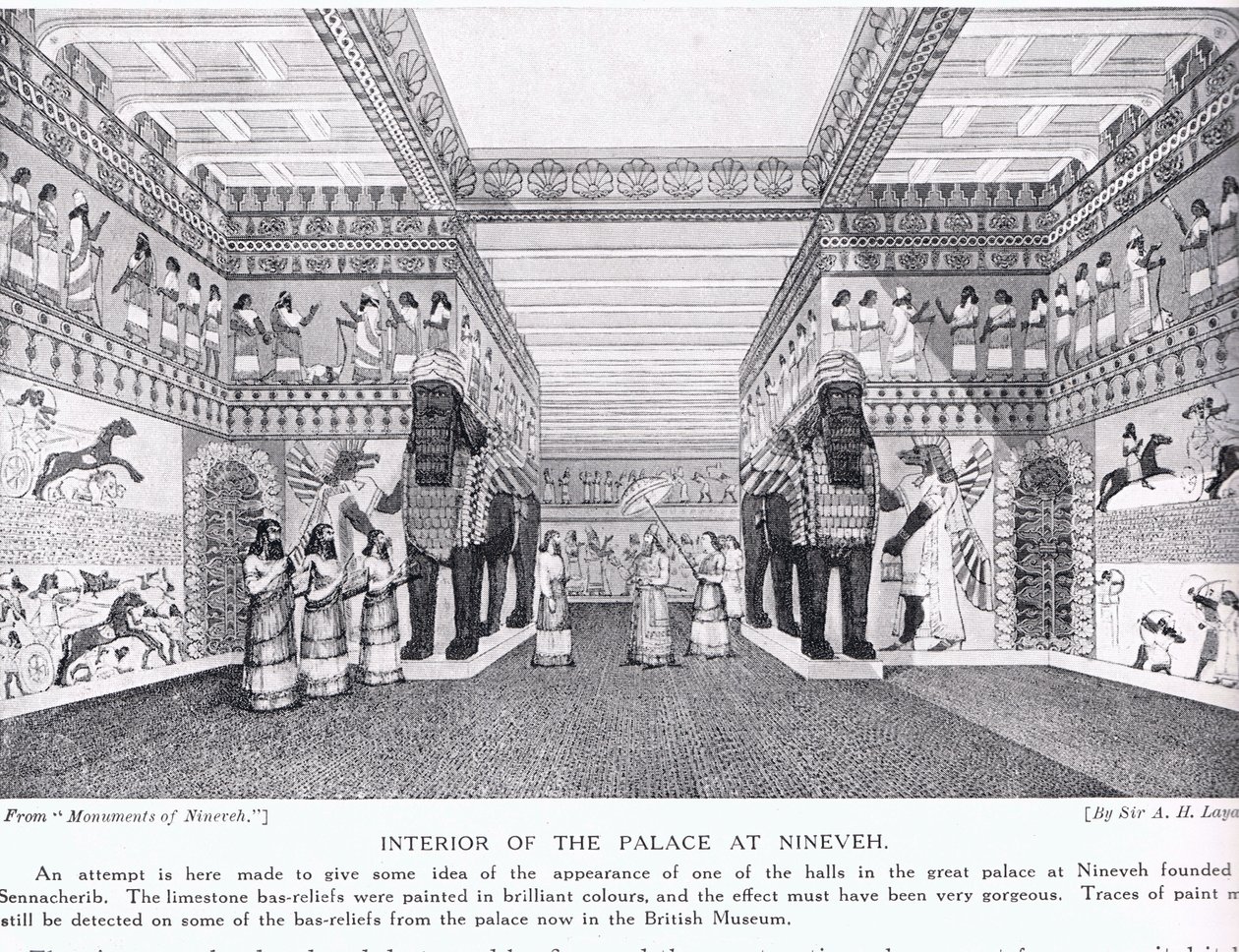 Interiør af Palace of Nineveh, illustration fra 