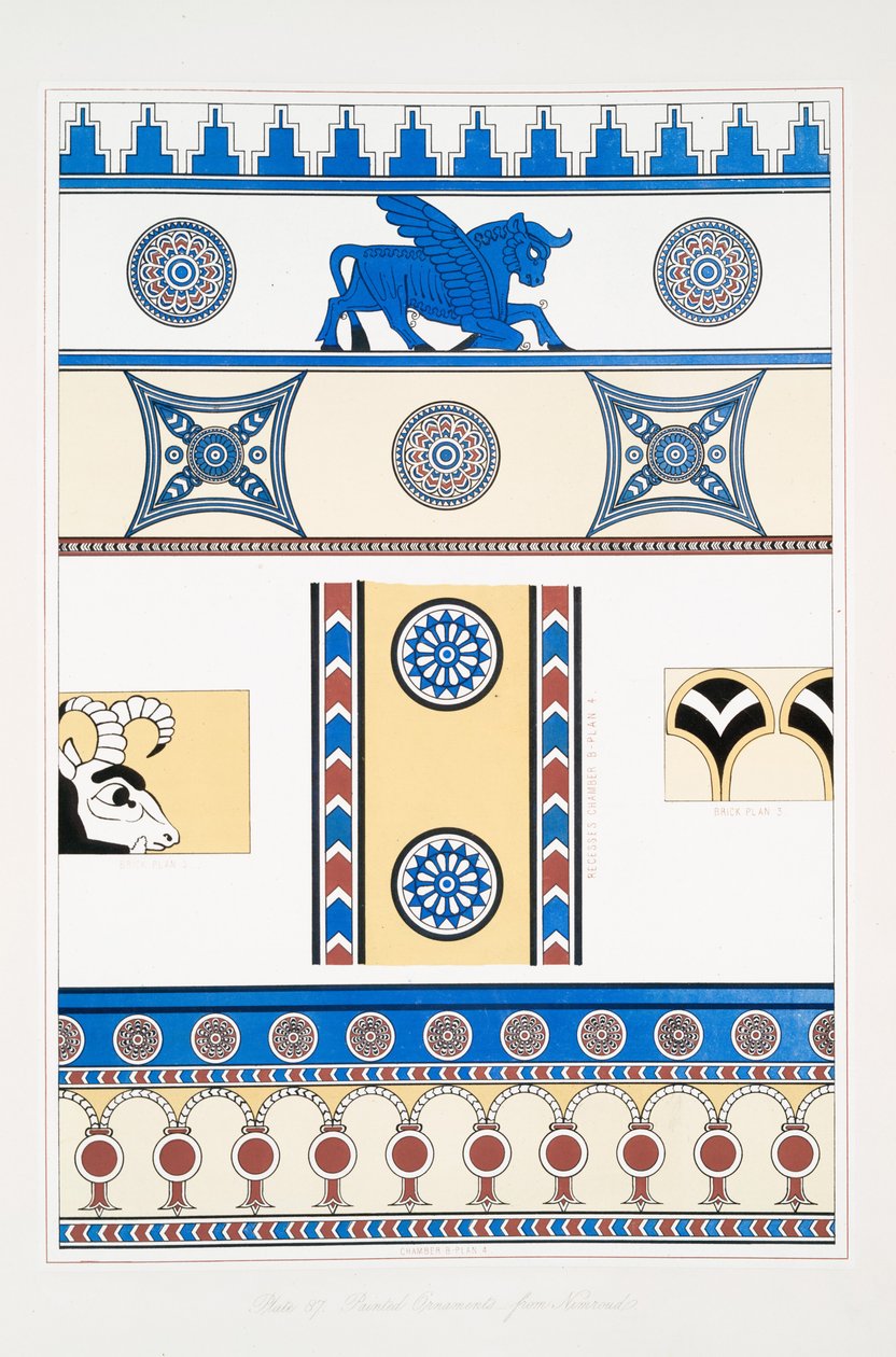 Malede ornamenter fra Nimroud [Calah] af Austen Henry Layard