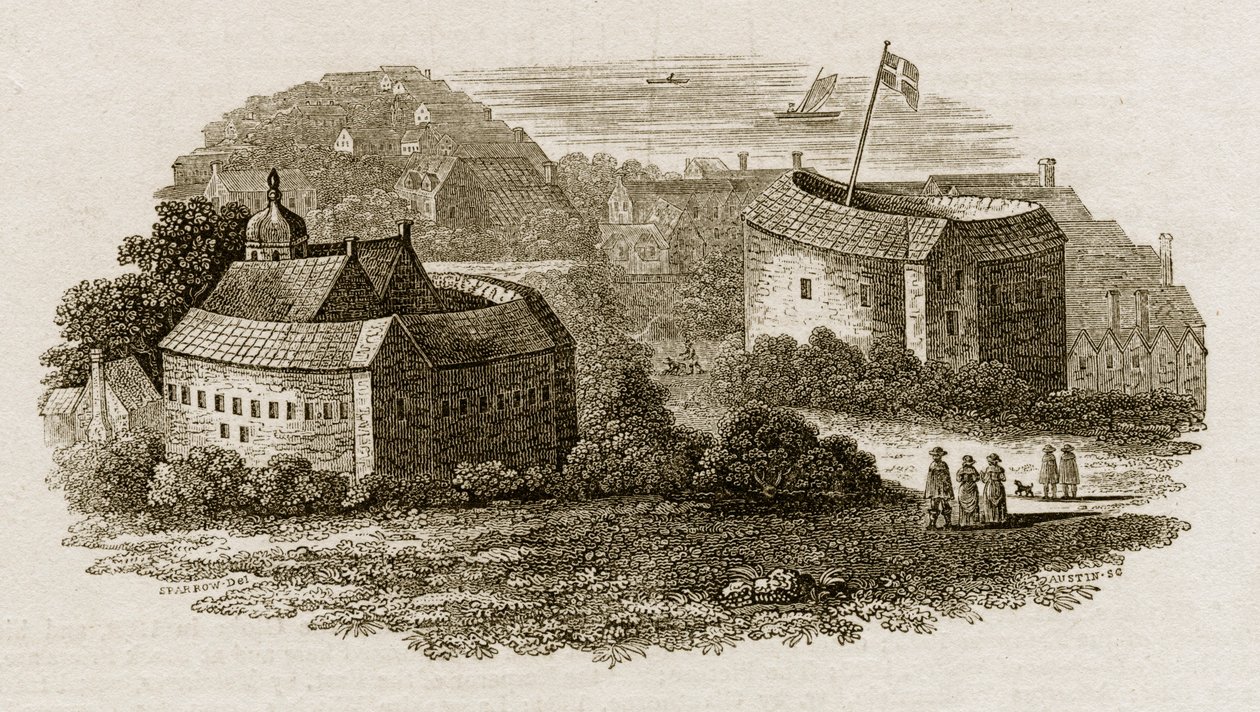 Bear Garden and Globe Theatre, Southwark, London, c1600 c1815 af Austin