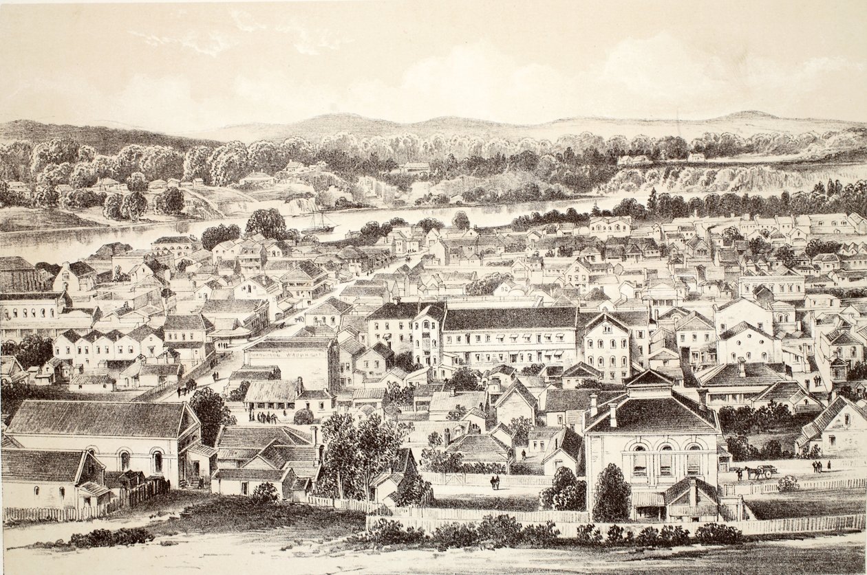 Brisbane, fra The History of Australasia af David Blair, McGrady, Thomson og Niven, 1879 af Australian School