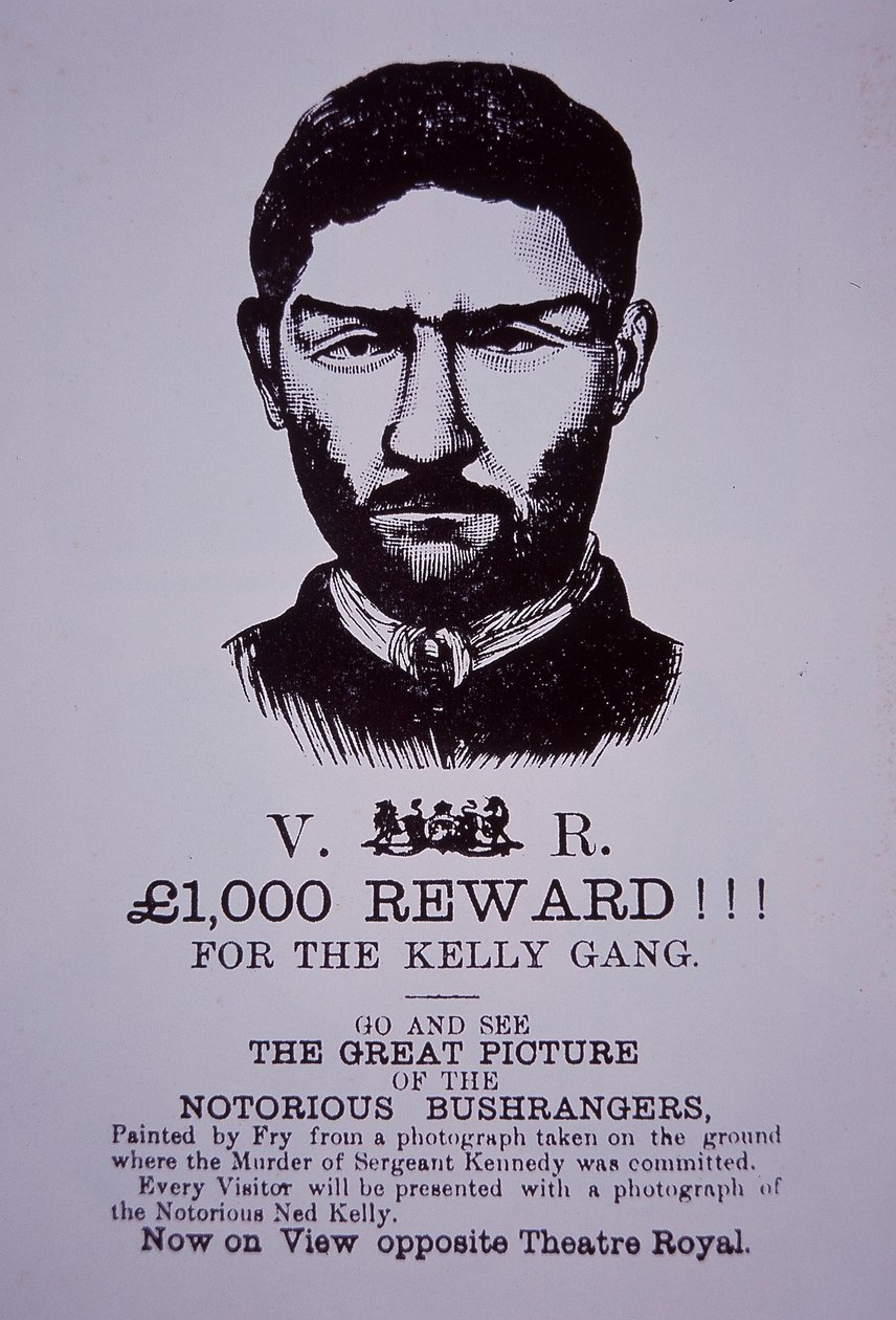 Ned Kelly belønningsplakat af Australian School