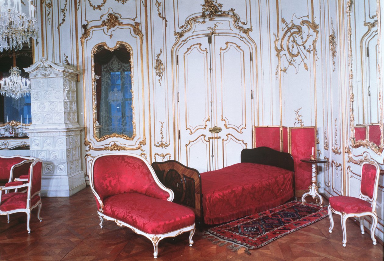 Soveværelset til Elizabeth af Bayern, kejserinde af Østrig (1837-98), hustru til kejser Franz Joseph af Østrig (1830-1916) af Austrian Photographer