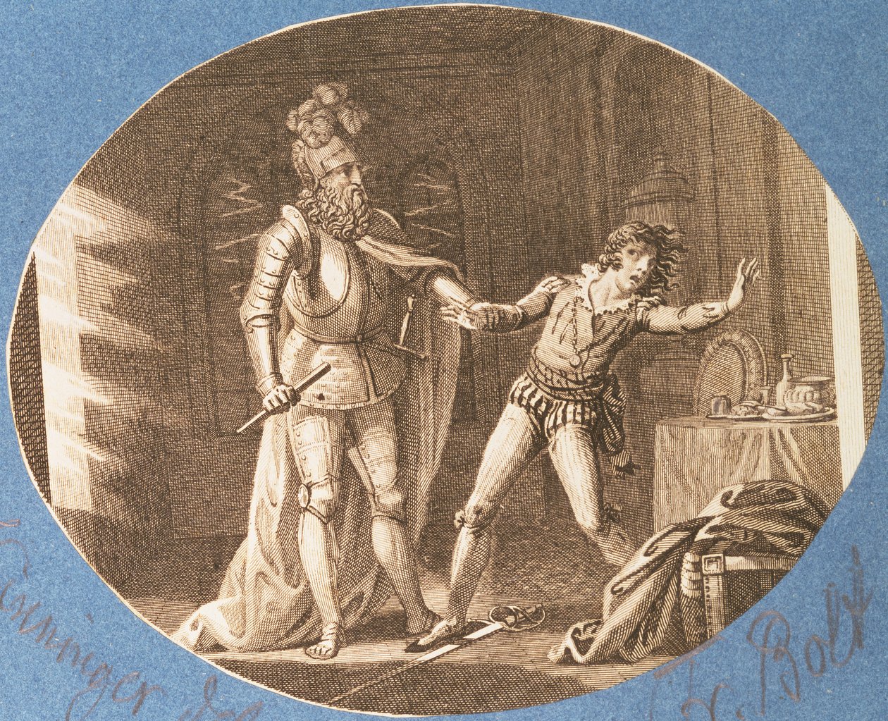 Don Giovanni og statuen af Commandantore, der er blevet levende, 2. akt, scene iv, fra "Don Giovanni" af Wolfgang Amadeus Mozart (1756-91) af Austrian School