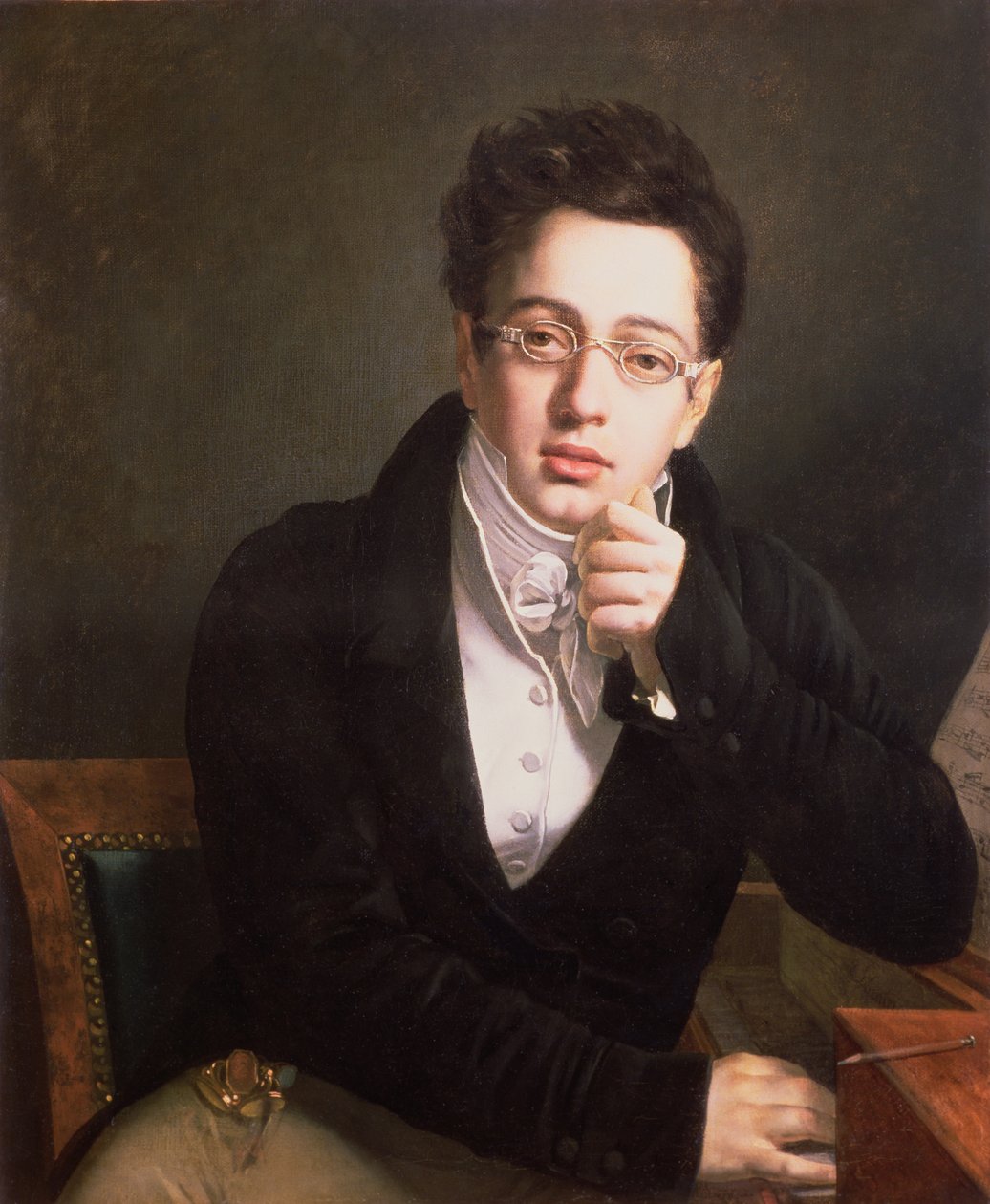 Portræt af Franz Schubert (1797-1828), østrigsk komponist, 17 år, ca. 1814 af Austrian School