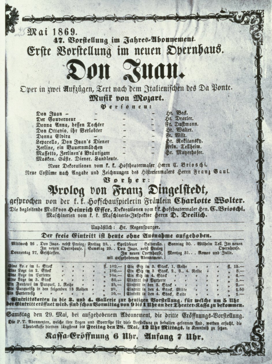 Plakat, der reklamerer for en opførelse af 