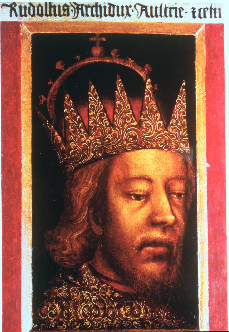 Rudolf 4., kejser af Østrig og Tyrol (1339-65), ca.1360 (panel) af Austrian School