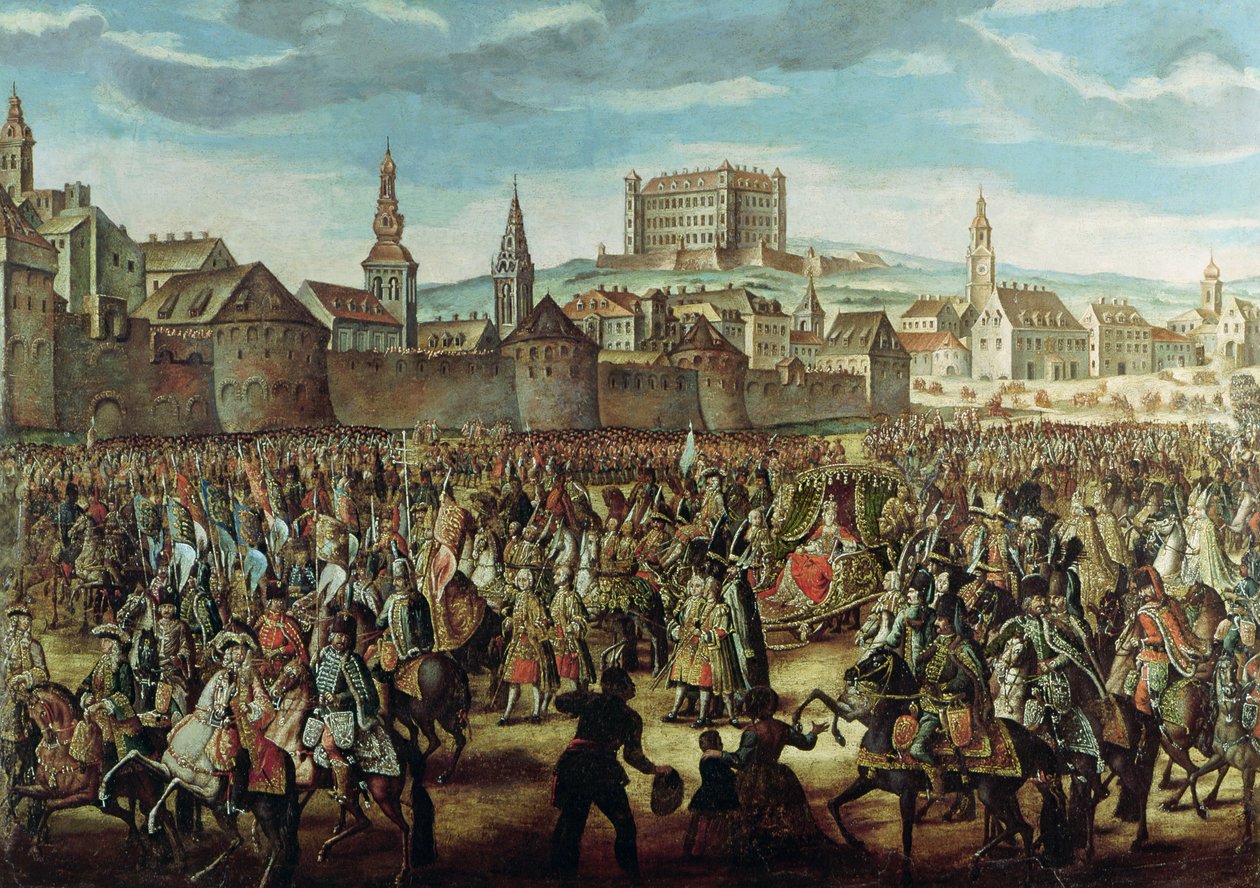 Kejserinde Maria Theresia af Østrig (1717-80) ankom til Pressburg (Bratislava) den 25. august 1741 af Austrian School