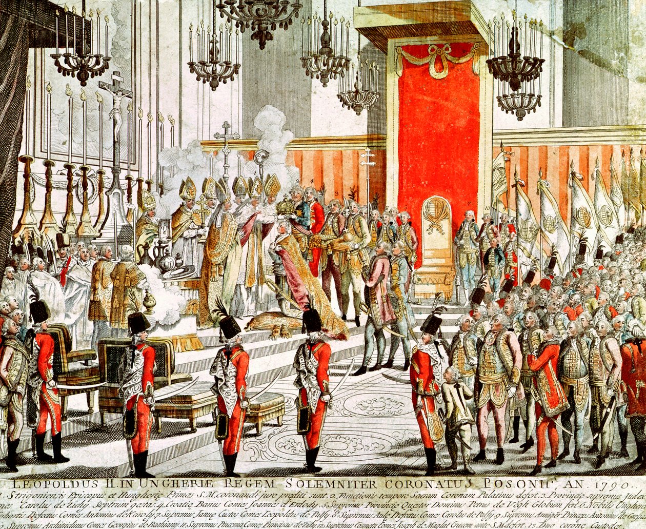 Kroningen af Leopold II (1747-92) i Bratislava i 1790 af Austrian School
