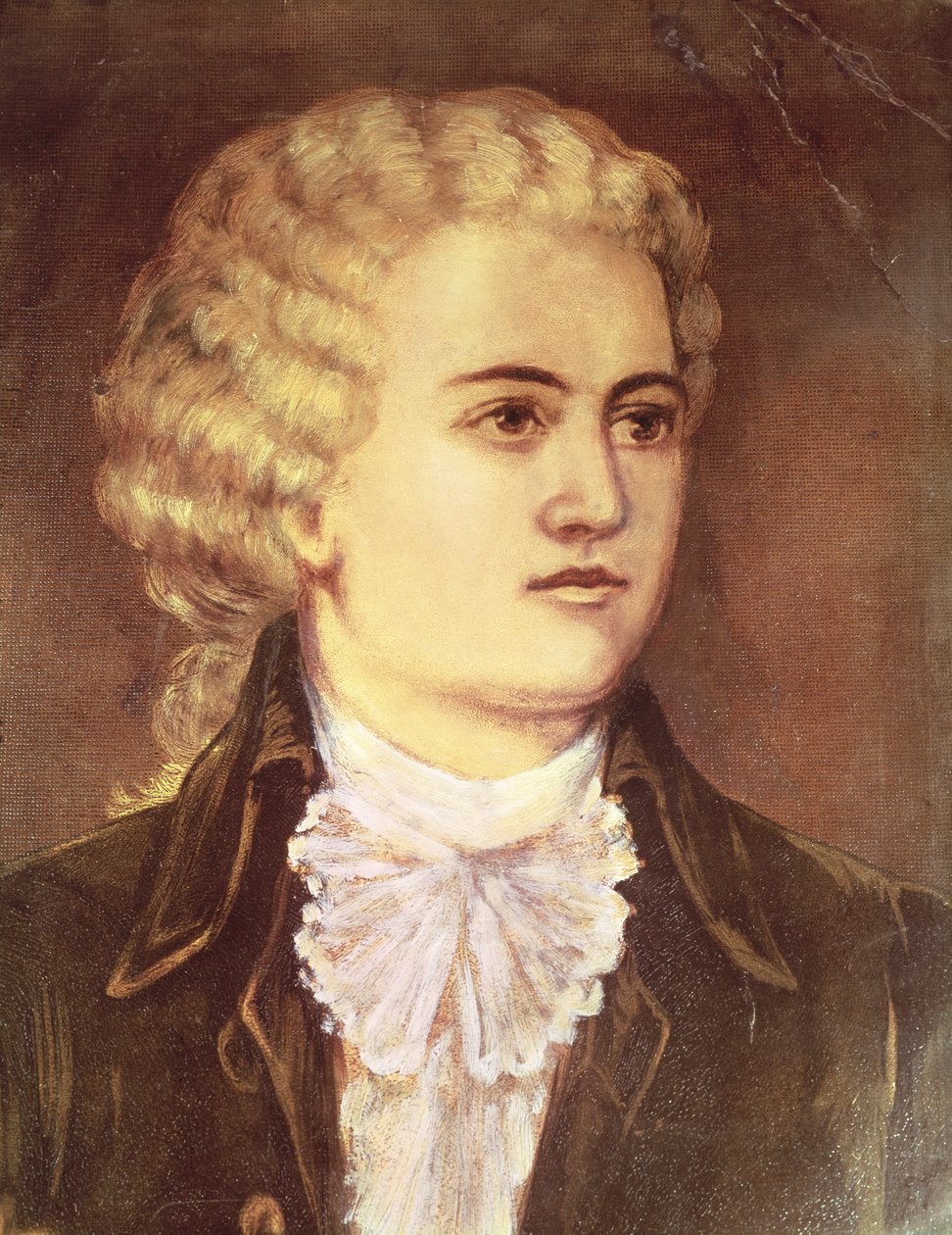 Wolfgang Amadeus Mozart (1756-91) under sit ophold i Prag i 1787 af Austrian School