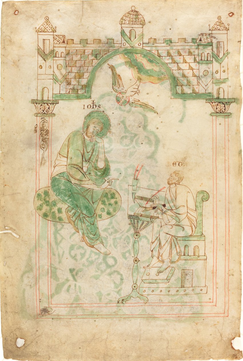 Sankt Johannes dikterer til den ærværdige Bede af Austrian 12th Century