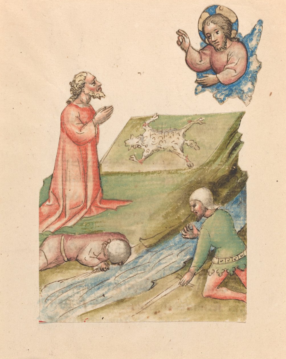 Gideon og fleece, med udvælgelsen af Gideons hær af Austrian 15th Century