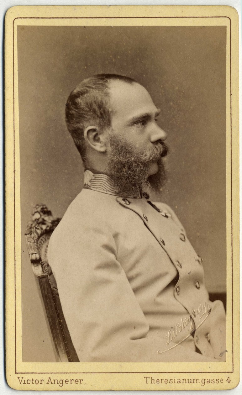 Portræt af kejser Francois Joseph af Østrig (1830-1916) og konge af Ungarn (1867-1916), fra huset Habsburg-Lorraine. Foto af Victor Angerer-værkstedet i Wien. af Austrian Photographer