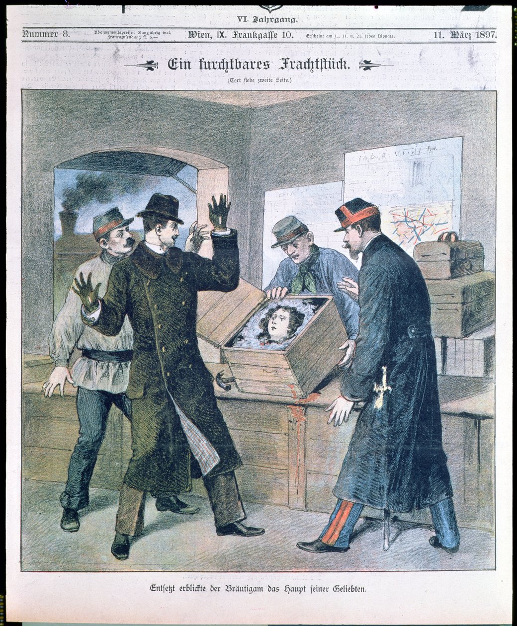 A Terrible Cargo, forsiden af Illustrierte Zeitung, marts 1897 af Austrian School