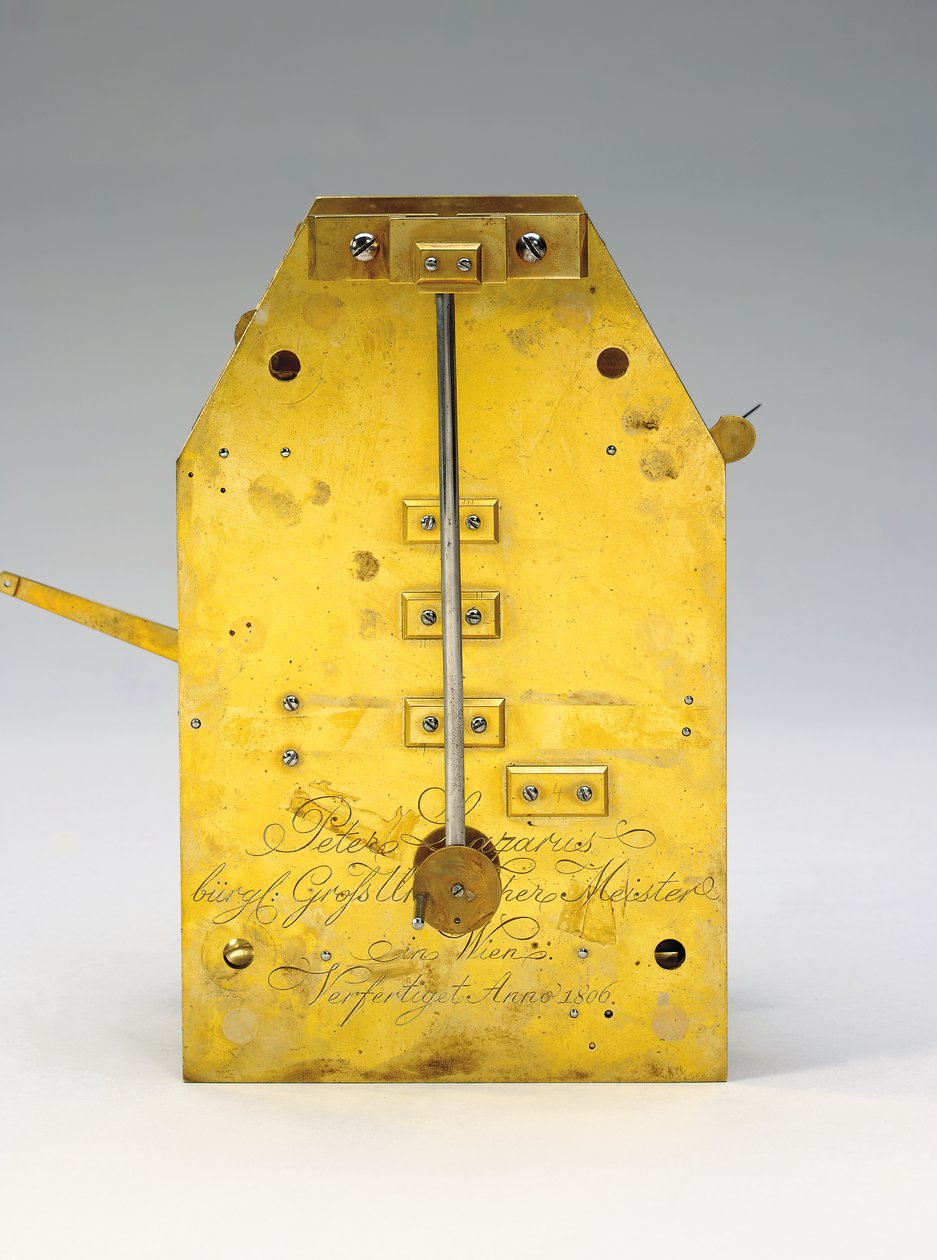 En månedsgående bodenstanduhr med ligning af tid og fuld kalender, 1806 af Austrian School