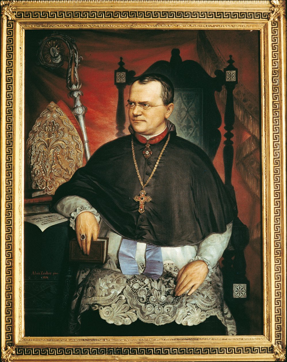 Gregor Mendel (olie på lærred) af Austrian School