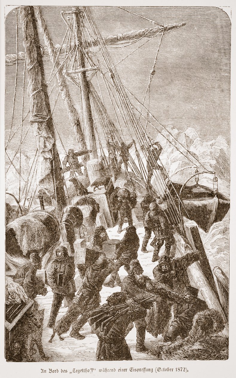 Om bord på Tegetthof under en isstorm, oktober 1872, 1876 af Austrian School
