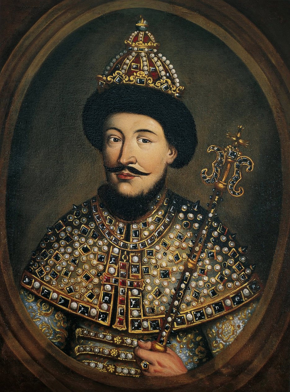 Portræt af zaren Alexis I Mikhailovich af Rusland, kendt som den meget fredelige zar(1629-1676) - Portræt af zaren Alexis I Mikhailovich af Rusland (1629-1676) af østrigsk mester (aktiv ca. 1440-1450) af Austrian School