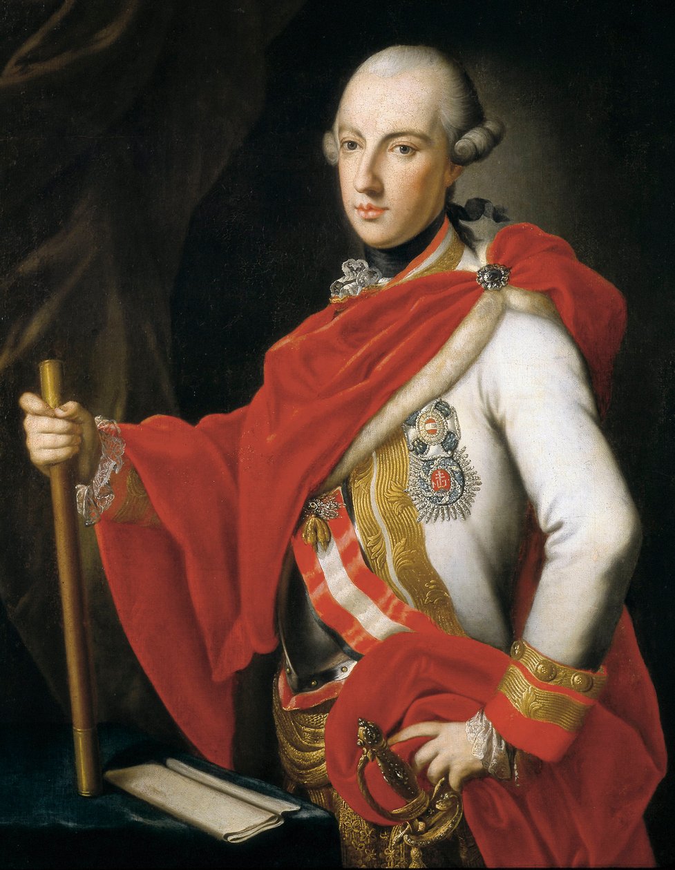 Portræt af kejser Joseph II (olie på lærred) af Austrian School