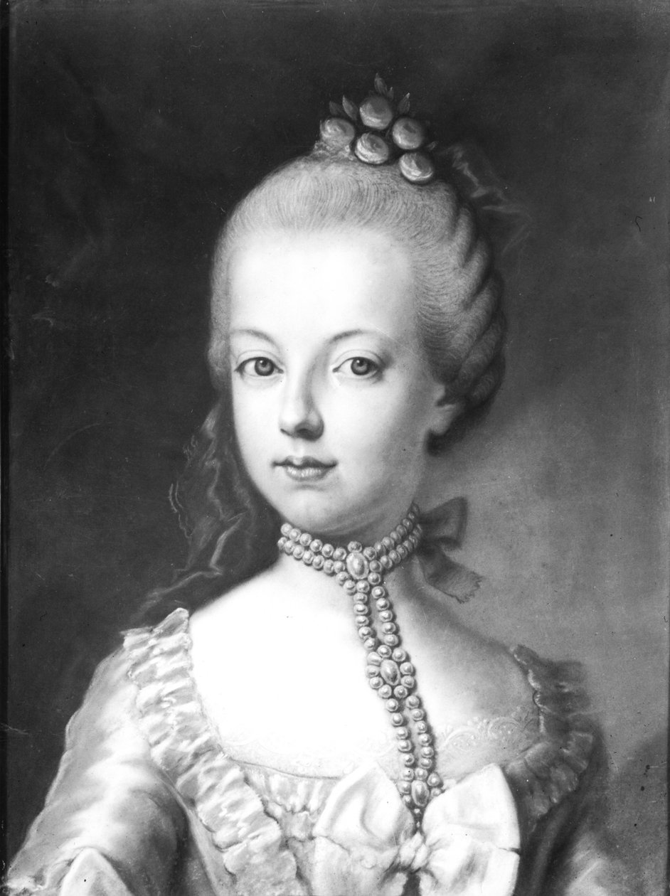 Portræt af Marie-Antoinette (1755-93) af Habsbourg-Lorraine, ca. 1771 (pastel på papir) af Austrian School