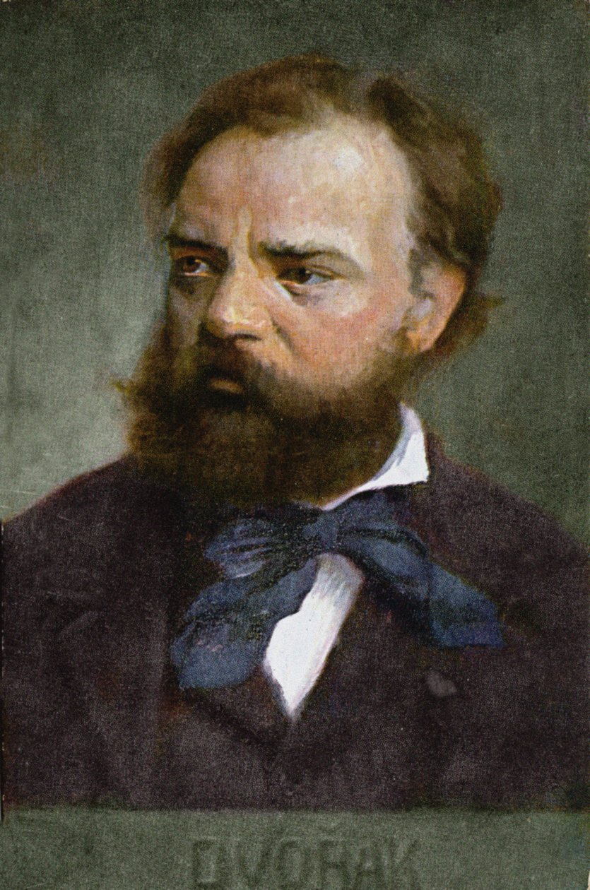 Postkort forestillende Antonin Dvorak (1841-1904) før 1914 af Austrian School