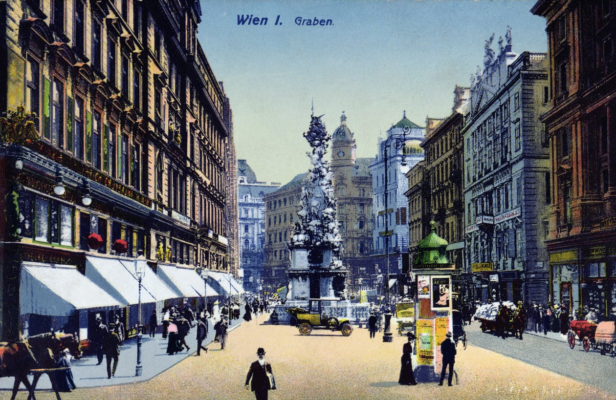 Postkort forestillende Graben i Wien, ca. 1910 af Austrian School