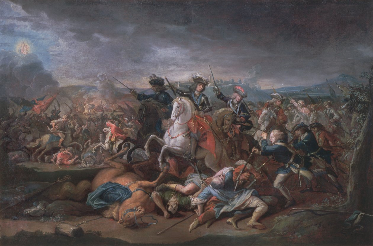 Prins Eugen af Savoyen (1663-1736) ved belejringen af Beograd, 16. august 1717 af Austrian School
