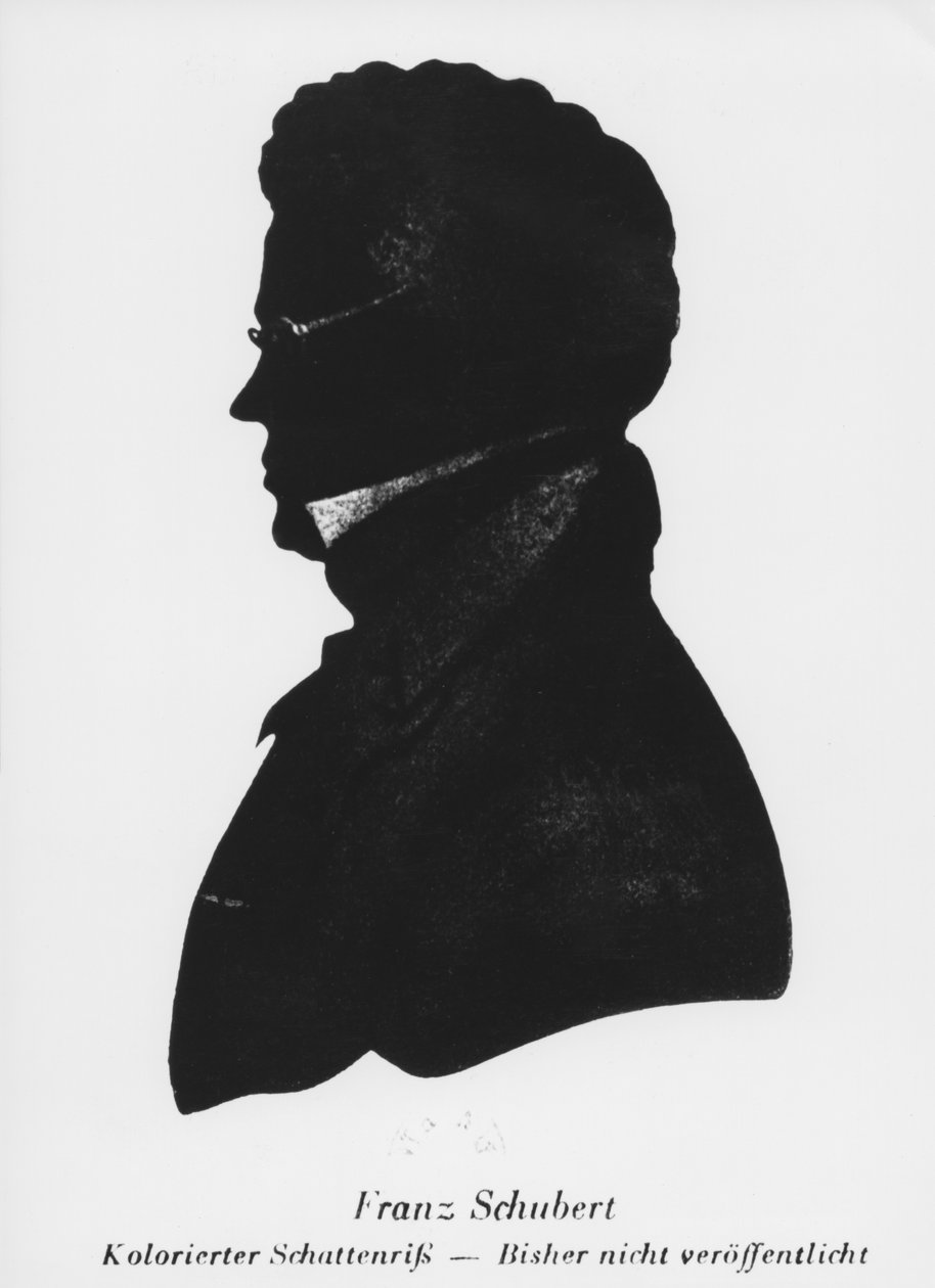 Silhuet af Franz Peter Schubert af Austrian School