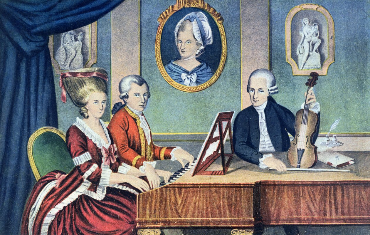 Mozart-familien i 1780-81, af Austrian School