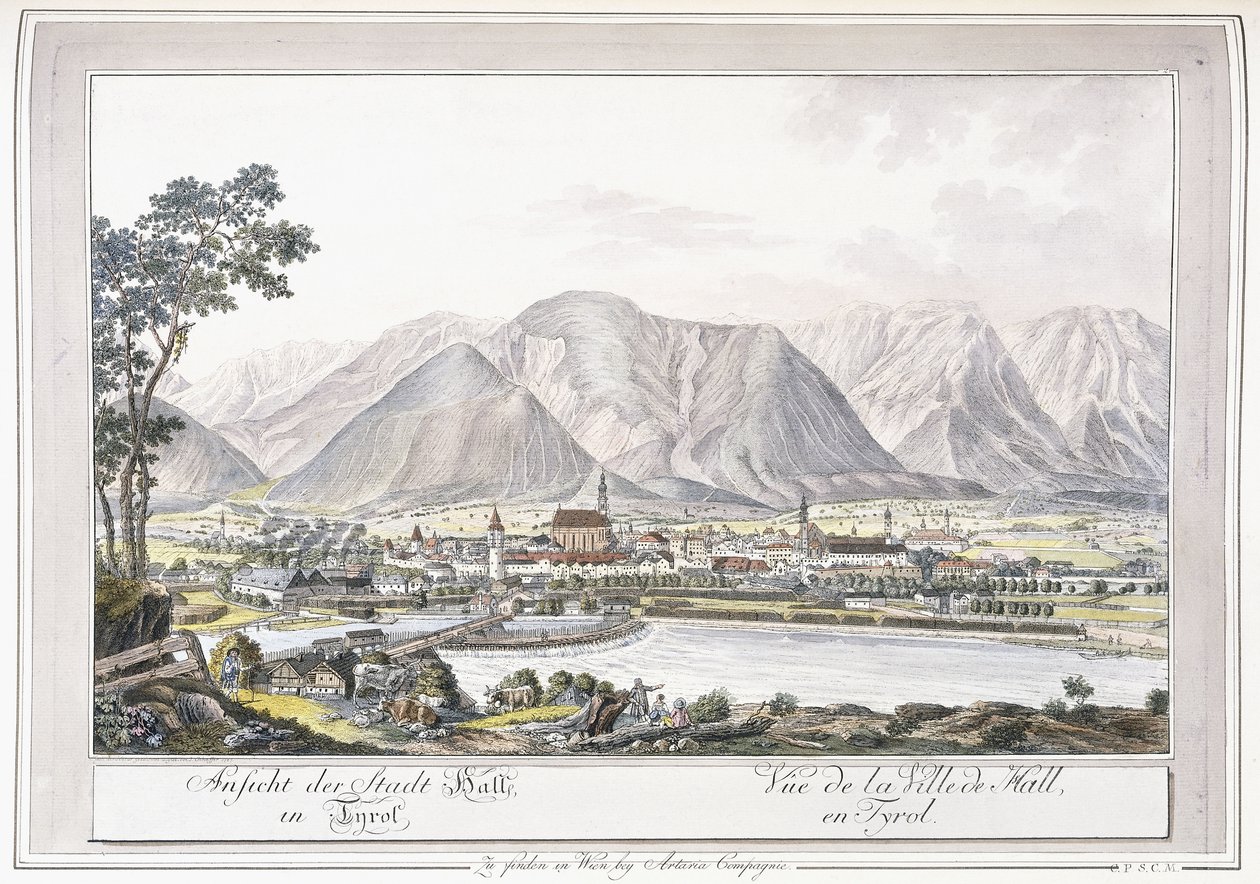 Udsigt over Hall i Tirol, 1779-1792 af Austrian School