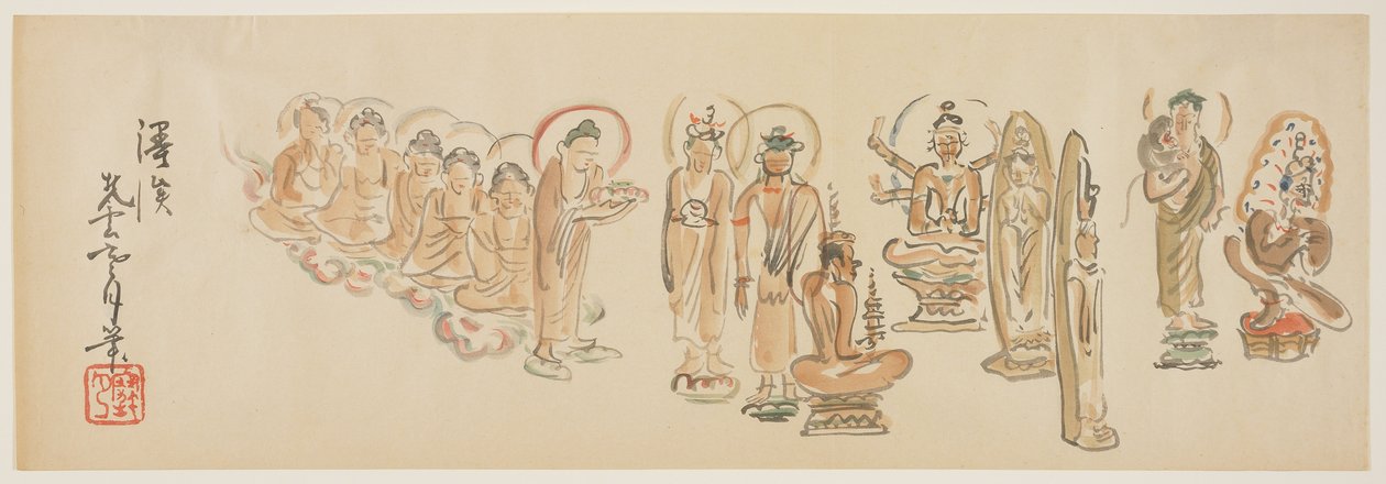 (Asakusa Kannon tempelkarikaturer D), ca. 1900 af Awashima Kangestu