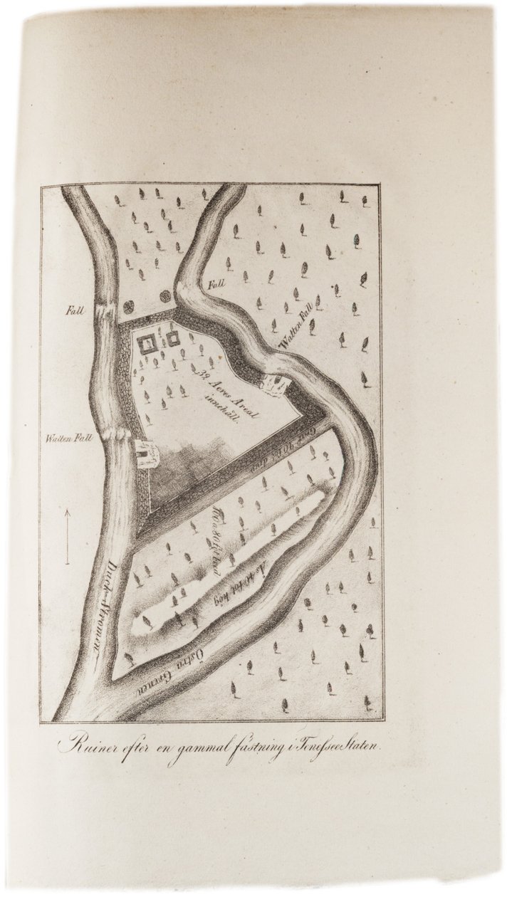 Ruiner af et gammelt fort i Tennessee, fra et atlas fra USA, 1824 af Axel Leonhard Klinckowström