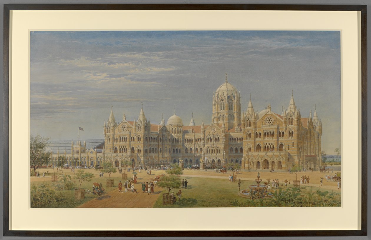 The Great Indian Peninsula Railway Terminus og administrative kontorer, Bombay, senere kaldet Victoria Railway Terminus af Axel Haig
