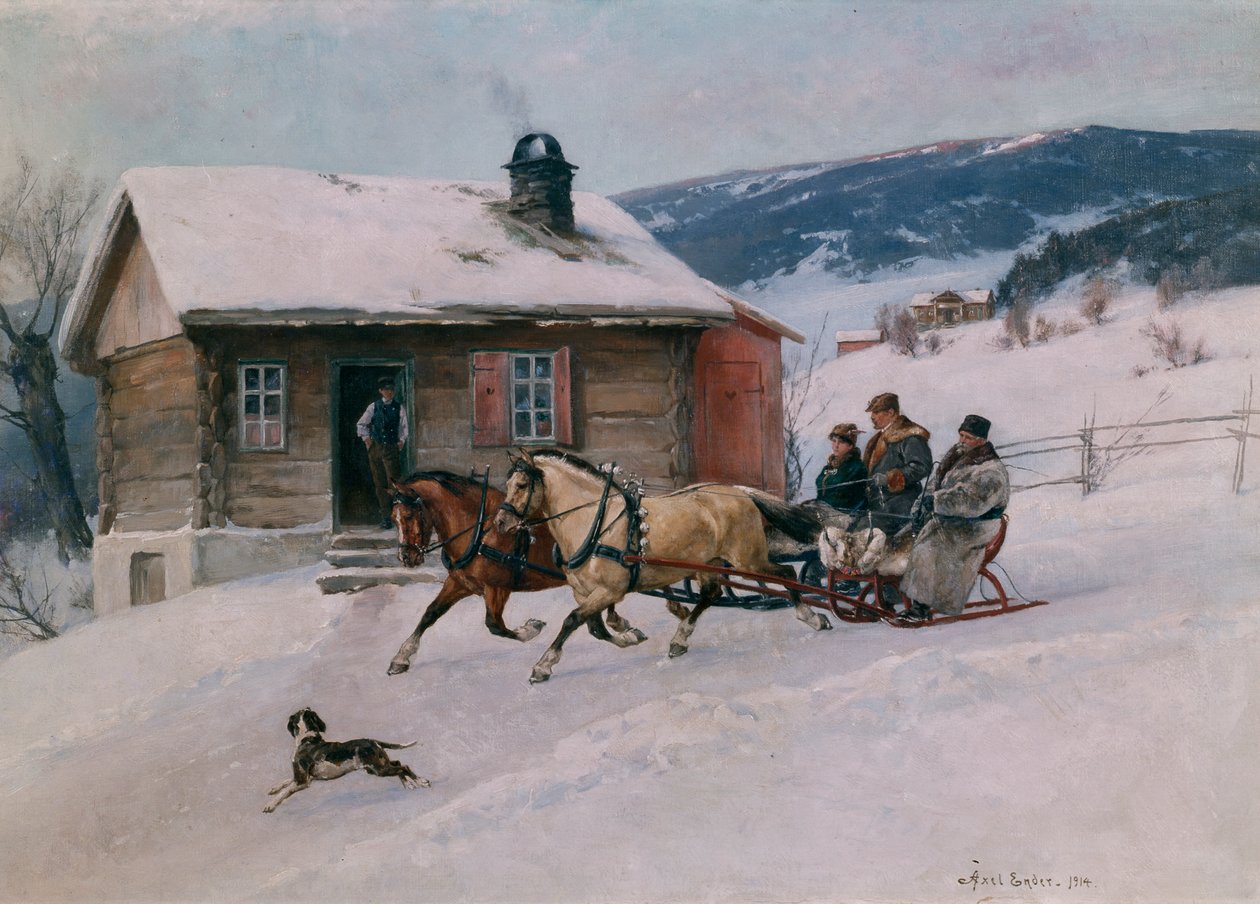 Slædekørsel af Axel Hjalmar Ender