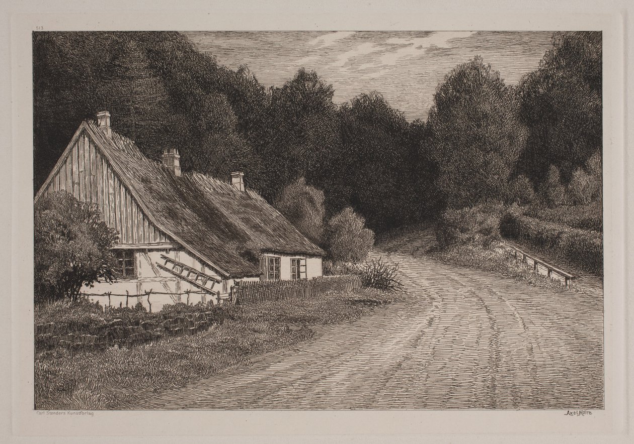 Bondehus ved skoven af Axel Holm
