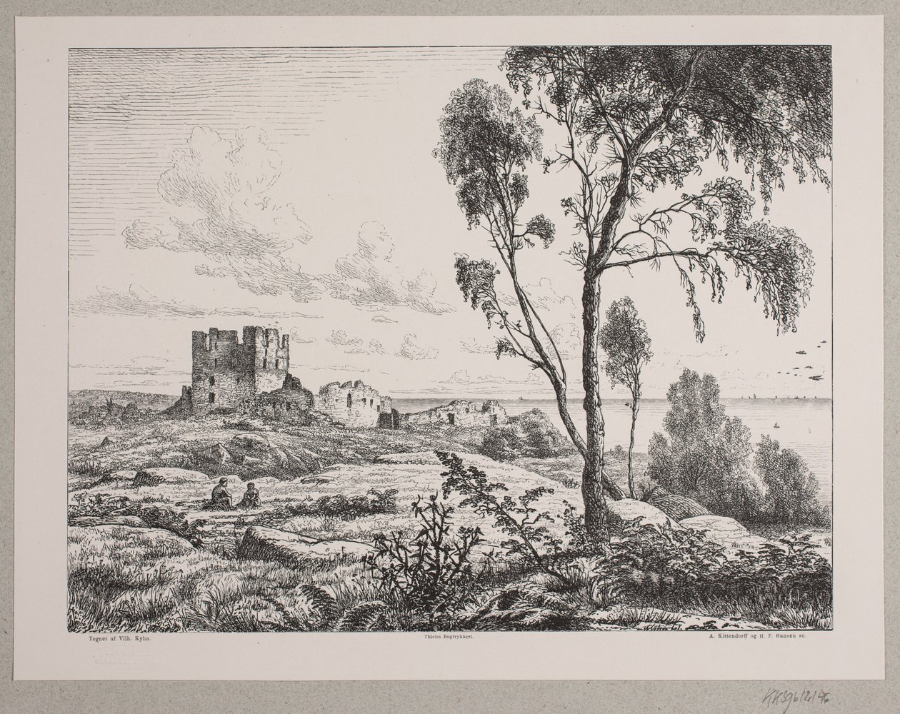 Parti ved Hammershus af Axel Theodor Kittendorff