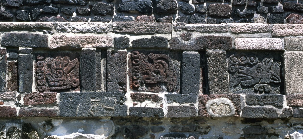 Aztekiske glyffer, der viser tallene 6, 5, 4, Late Post Classic periode af Aztec