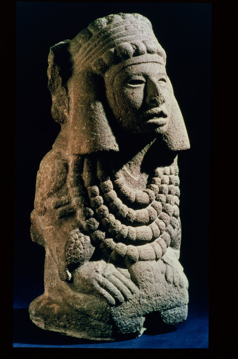 Gudinden Chalchihuitlicue, fundet i Mexicodalen, 1300-1500 e.Kr. af Aztec