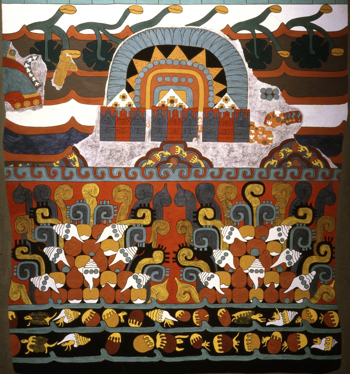 Tlalocan vægmaleri fra Teotihuacan, tidlig klassisk periode af Aztec