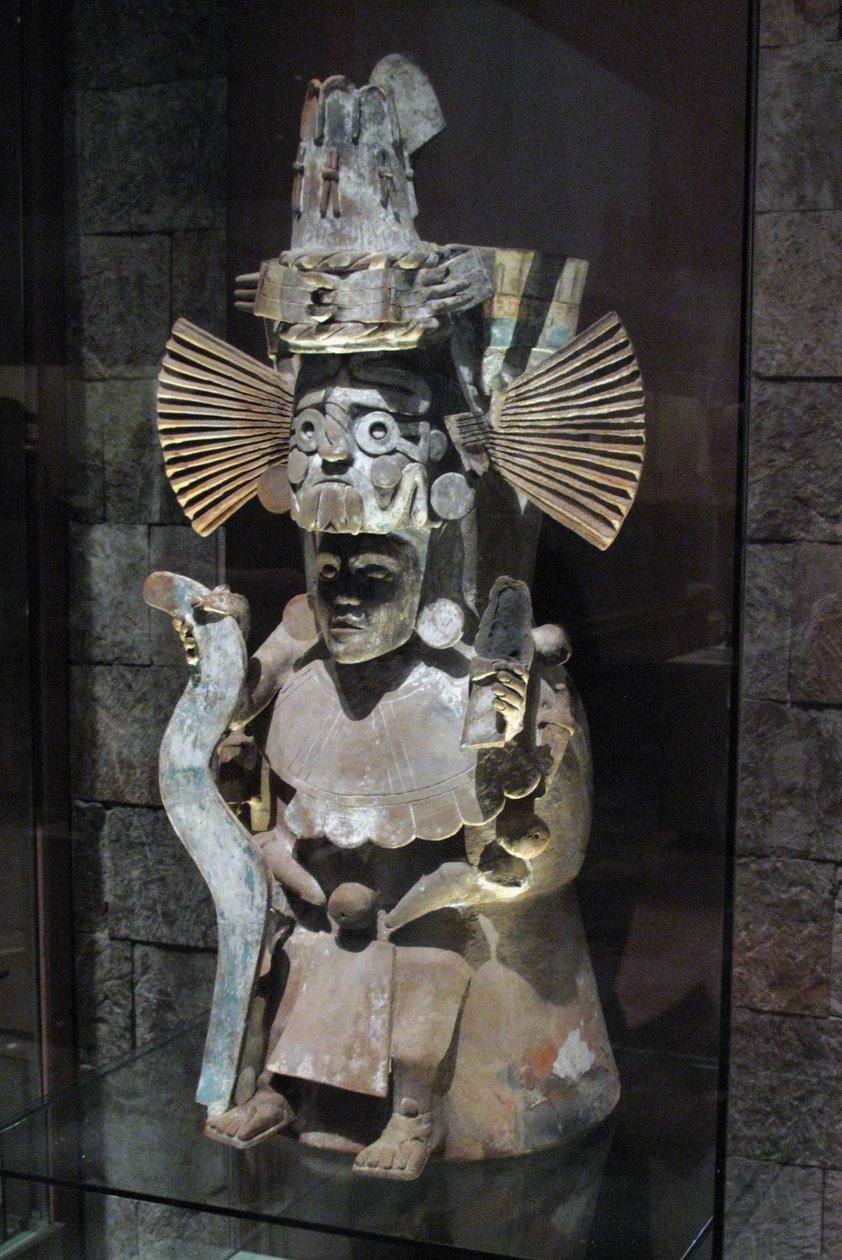 Røgelsebrænder i form af guden Tlaloc, Tlahuac, sen postklassisk periode, ca. 1500 af Aztec