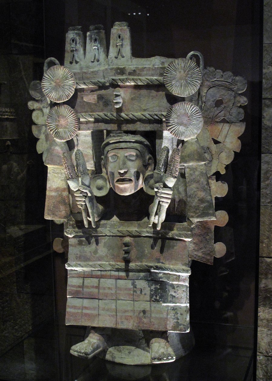 Røgelsebrænder i form af landbrugets gudinde Chicomecoatl, Tlahuac, sen postklassisk periode, ca. 1500 af Aztec