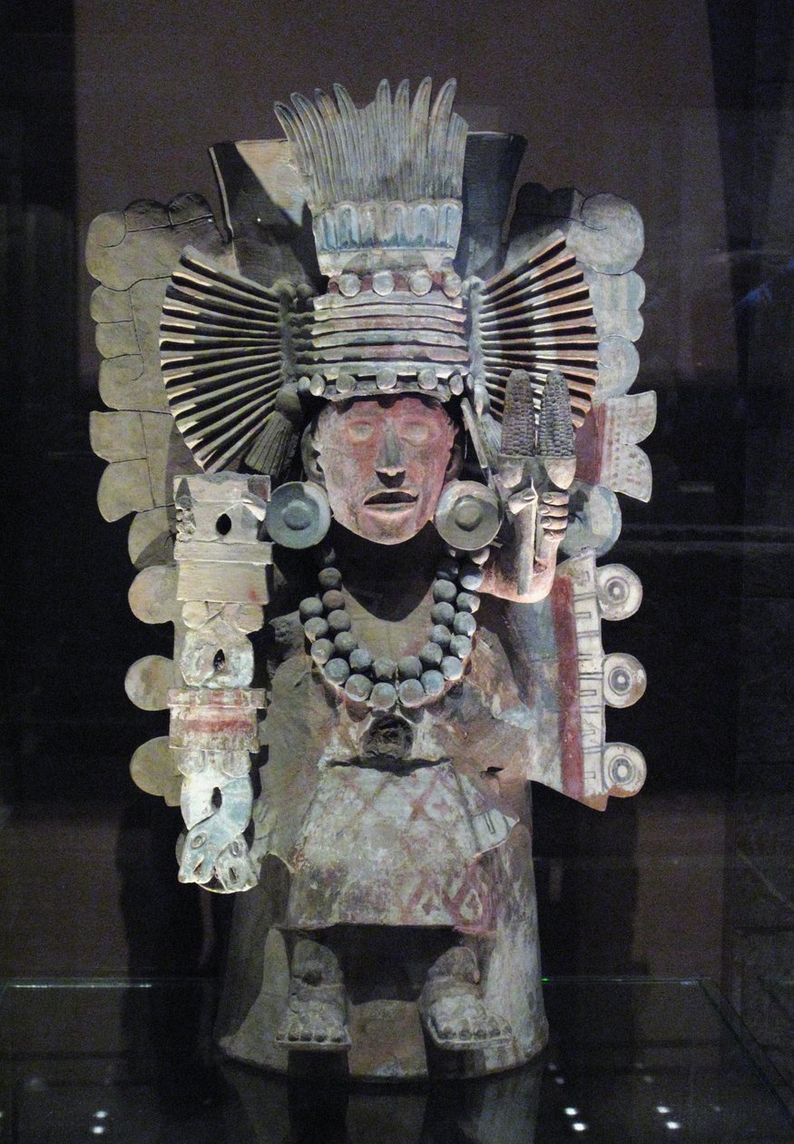 Røgelsebrænder i form af majsgudinden Xilonen, Tlahuac, sen postklassisk periode, ca. 1500 af Aztec