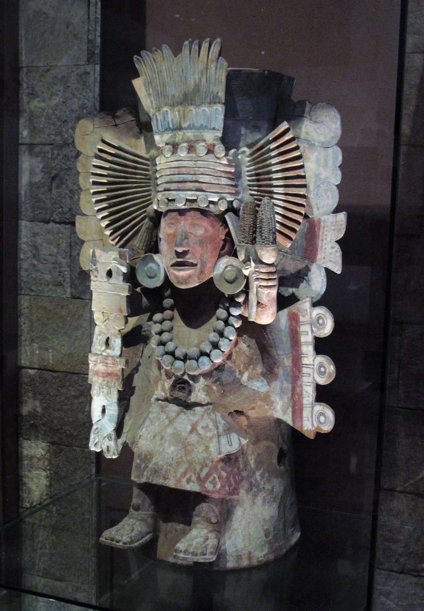 Røgelsebrænder i form af majsgudinden Xilonen, Tlahuac, sen postklassisk periode, ca. 1500 af Aztec