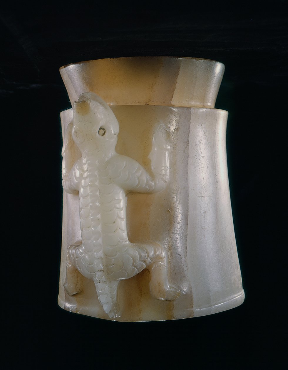 Krukke, fundet på Isla de Sacrificios, Veracruz, Mexico (onyx) af Aztec