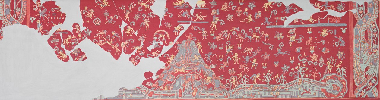 Regngudens himmel, fresko af Tlalocan (vægmaleri) af Aztec