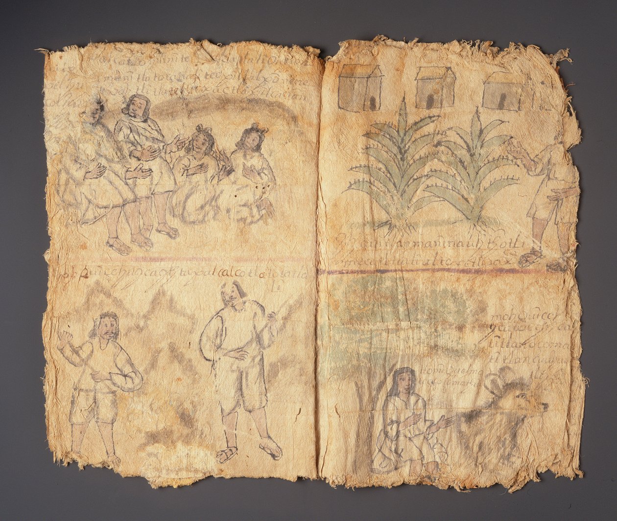 Techialoyan Codex, Coyotepec Coyonazco, Mexico (pigment og blæk på papir) af Aztec