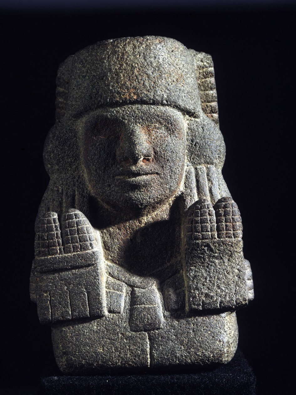 Aztec Art: repræsentation af Chicomecoatl (kaldet ausi Xilonen), gudinde for pigen og frugtbarheden. Nationalmuseet for antropologi, Mexico af Aztec Aztec