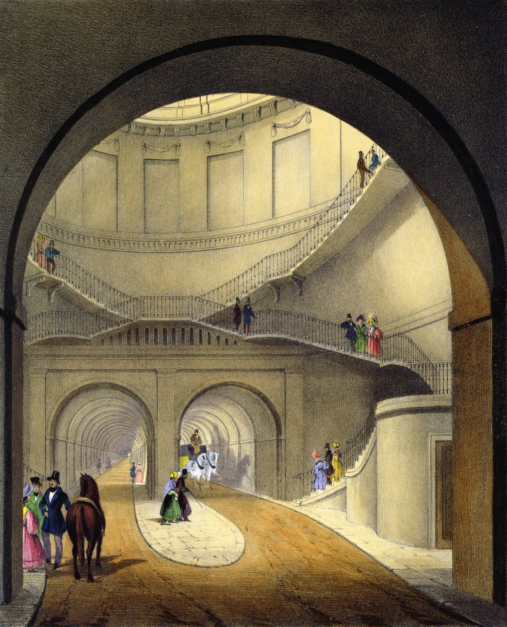 Indgang til Thames Tunnel, 1836 af B. Dixie